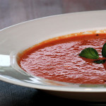 Spicy Tomato Basil Soup with Bacon